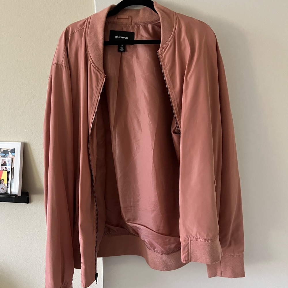 Nordstrom pink men’s bomber jacket xxl